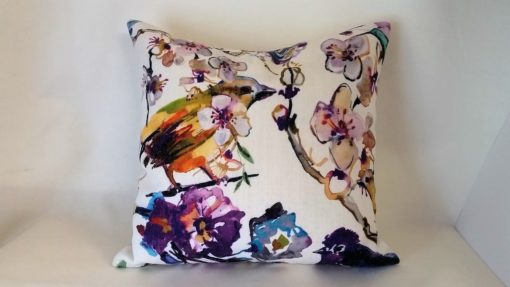 Hummingbird amethyst 16" feather filled cushion