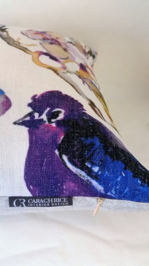 Hummingbird amethyst 16" feather filled cushion - Image 3