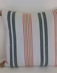 14" Grenada teal cushion with gold pom poms